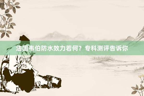 法国韦伯防水效力若何？专科测评告诉你
